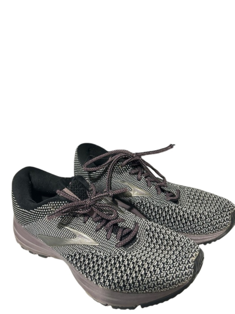 Brooks Gray Purple Running Sneaker Shoes Size 7.5